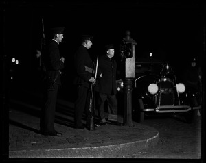 Armed police on the night of the execution of Sacco and Vanzetti
