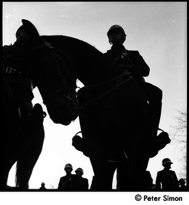 Mounted police at the Be-In, Central Park, New York City