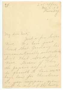 Letter from Letitia Crane to Frank F. Newth