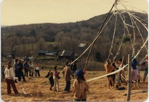 May day celebrations, with maypole, Montague Farm Commune