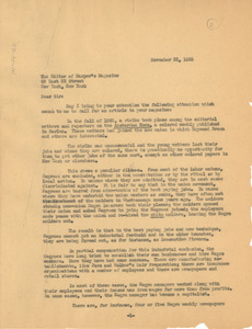 Letter from W. E. B. Du Bois to Harper's Monthly
