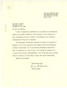 Letter from Emma W. Brown to W. E. B. Du Bois