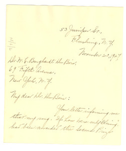 Letter from Jeannette L. Norman to W. E. B. Du Bois