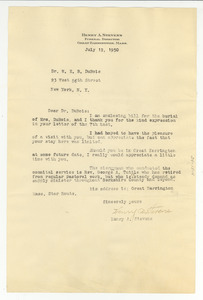 Letter from Henry A. Stevens to W. E. B. Du Bois