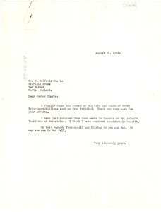 Letter from W. E. B. Du Bois to C. Belfield Clarke