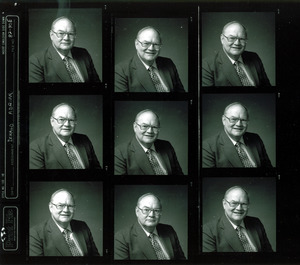 Contact sheet of photographs of Donald T. Adrian