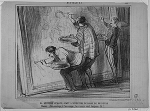 La DERNIÈRE SEMAINE AVANT L'OUVERTURE DU SALON DE PEINTURE. Choeur. - Du courage, à l'ouvrage, les amis sont toujours là!..