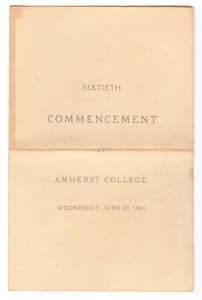 Amherst College Commencement program, 1881 June 29