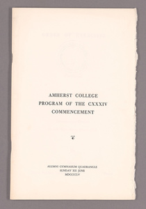 Amherst College Commencement program, 1955 June 12