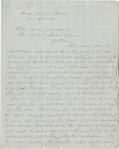 Edwards Amasa Park letter to the Trustees of Amherst College with note to Heman Humphrey, 1844 June 28