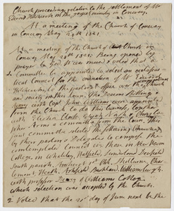 Minutes of a meeting of the Congregational Church of Christ in Conway, 1821 May 28