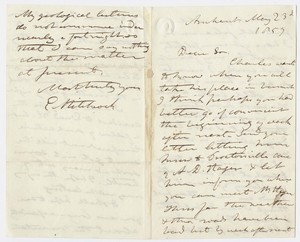 Edward Hitchcock letter to Edward Hitchcock, Jr., 1857 May 23