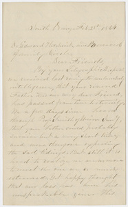 Daniel Greene Sprague letter to Edward Hitchcock, Jr., 1864 February 28