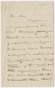 Edward Hitchcock letter to Mary Hitchcock, 1851 January 1