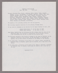Amherst College faculty meeting minutes and Committe of Six meeting minutes 1936/1937