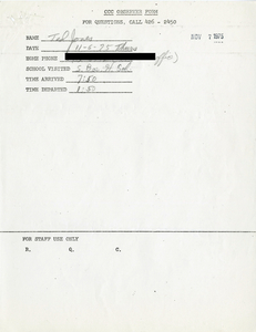 Citywide Coordinating Council daily monitoring report for South Boston High School by Ted Jones, 1975 November 6