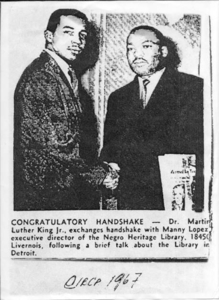 Congratulatory handshake from Dr. Martin Luther King, Jr.
