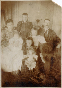 My great grandmother Mary Ellen (Rowen) Tighe (1861-1927) and family, circa 1896