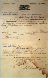 William McAllister's Declaration of Intention to seek U.S. citizenship