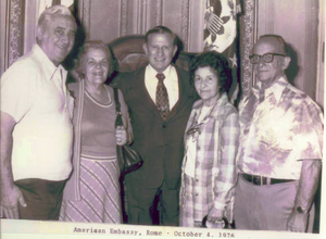 My parents, aunt, and uncle with Ambassador John Volpe in Rome