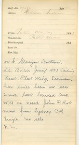 Tewksbury Almshouse Intake Record: Anderson, William