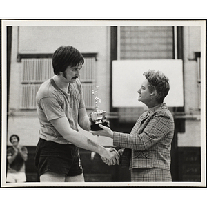 John Driscoll wins the MVP award for the Boys' Club basketball tournament