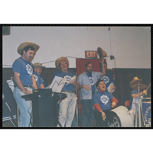 Bunker Hillbilly alumni perform with their instruments at a reunion event