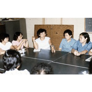 Suzanne Lee and other members of the Chinese Progressive Association at the organization's office