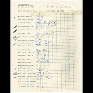 Freedom House group reservation form