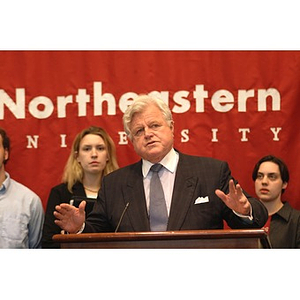 Senator Kennedy speaks at press conference on student financial aid cuts