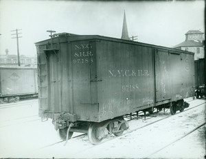 N.Y.C. & H.R. Railroad box car no. 97188, Framingham, Mass.