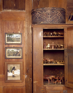 View of Indian Room showing figures in cupboard, Beauport, Sleeper-McCann House, Gloucester, Mass.