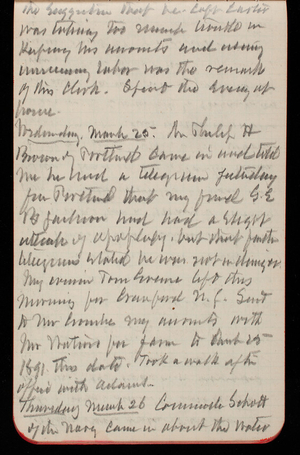 Thomas Lincoln Casey Notebook, February 1890-May 1891, 44, the suggestion that he [illegible]