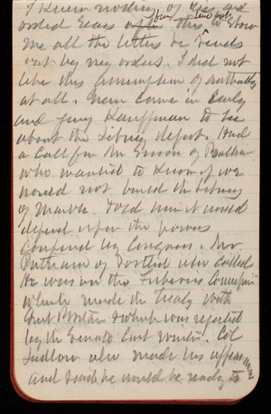 Thomas Lincoln Casey Notebook, November 1888-January 1889, 38, I know nothing of him and