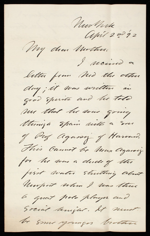 Thomas Lincoln Casey, Jr. To Emma Weir Casey, April 2, 1892 - Digital ...