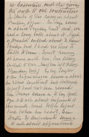 Thomas Lincoln Casey Notebook, November 1894-March 1895, 140, at Galveston and the giving