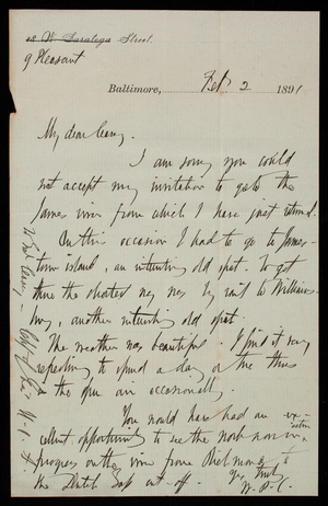 [William] P. Craighill to Thomas Lincoln Casey, February 2, 1891