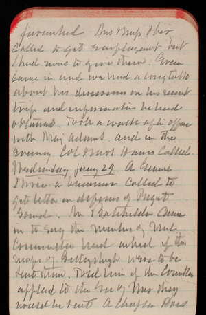 Thomas Lincoln Casey Notebook, January 1890-February 1890, 35, furnished. Mrs. [illegible] called to get employment