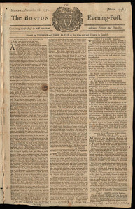 The Boston Evening-Post, 16 November 1772