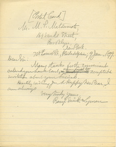 Letter from Benjamin Smith Lyman to Kunpei Matsumoto