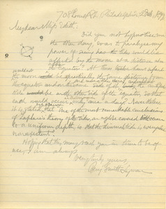 Letter from Benjamin Smith Lyman to Edith Clark