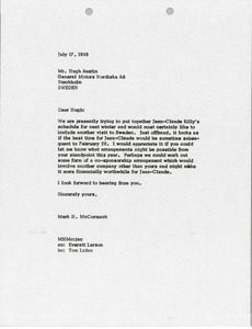Letter from Mark H. McCormack to Hugh Austin