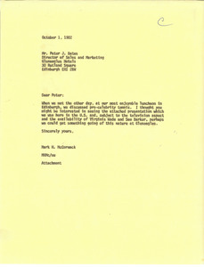 Letter from Mark H. McCormack to Peter J. Bates
