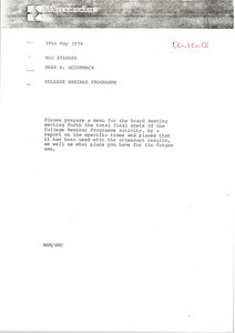 Memorandum from Mark H. McCormack to H. Kent Stanner