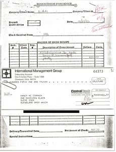 Deposit and credit entry advice