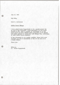 Memorandum from Mark H. McCormack to Phil Pilley