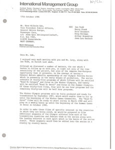 Letter from Mark H. McCormack to Hans Wilhelm Gab