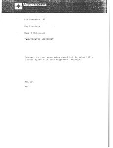 Memorandum from Mark H. McCormack to Guy Kinnings