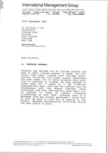 Letter from Mark H. McCormack to Alistair J. Low