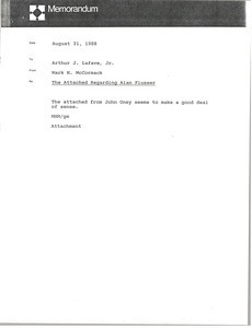 Memorandum from Mark H. McCormack to Arthur J. Lafave